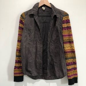 We The Free Knit Textile Sleeve Sweater